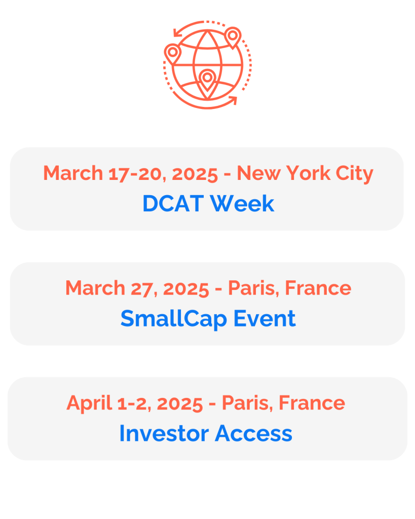 List of events, dates and locations in March and April 2025